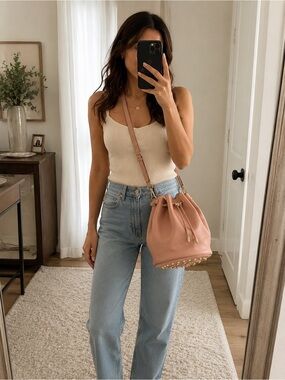 Alexander Wang Diego Studded Bucket Bag Blush Pink Leather Medium